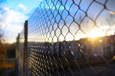 Fence Installation at Dusk